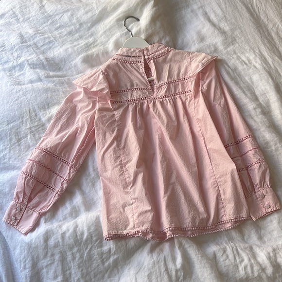 Cotton Spring Ruffled Blouse with Eyelets - Picture 2 of 2